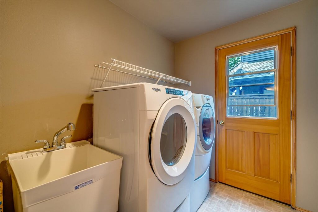 And the utility room on the main floor provides direct access to the outside. (Washer and dryer do not convey.)