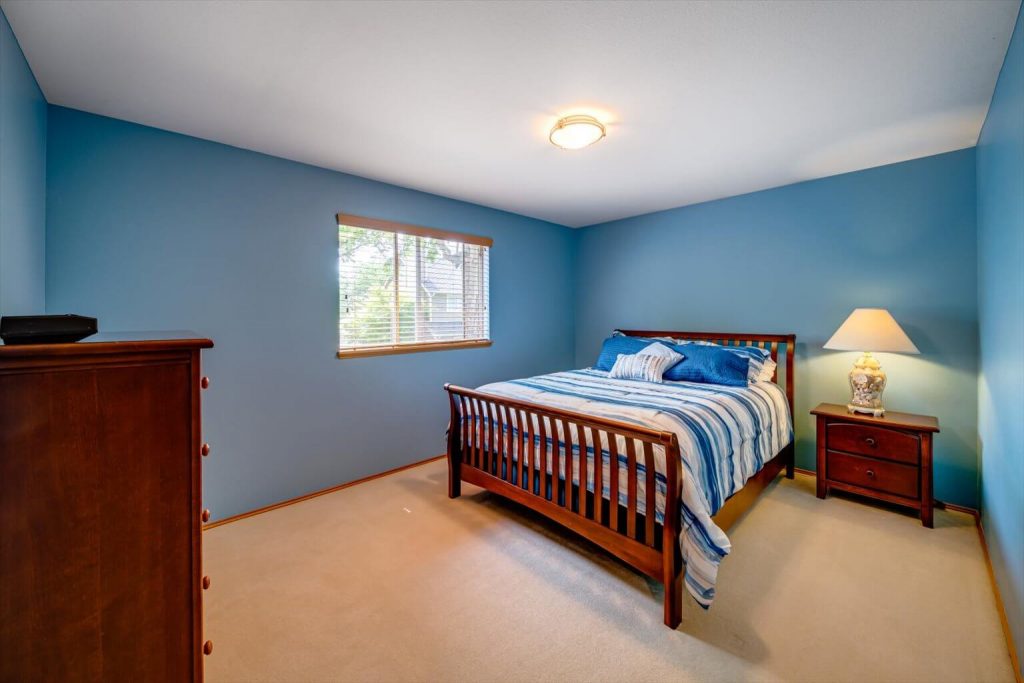 The home was originally a 4-bedroom floorplan, but the owners wanted larger bedrooms, so the floorplan was changed to offer 3 larger bedrooms, each with their own spacious walk-in closet! This is one of the two additional bedrooms upstairs in addition to the primary bedroom.